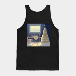 Christmas Winter Red Xmas Ornaments Aesthetic Snowing Weather Tank Top